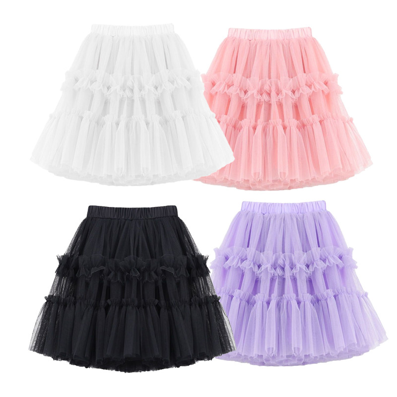 Vasaras bērnu meiteņu svārki balti rozā pelēki Grus Japonensis izšūšana balets TUTU svārki 3-8 gadu vecumam bērna dzimšanas dienas apģērbi E8008