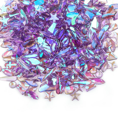 18 boja 100 kom/pakiranje Nasumično odabrani smolasti kamenčići Fancy Style Aurora prozirni sjajni 3D manikura Nail Art ukrasi privjesci nakit