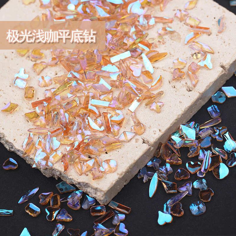 18 boja 100 kom/pakiranje Nasumično odabrani smolasti kamenčići Fancy Style Aurora prozirni sjajni 3D manikura Nail Art ukrasi privjesci nakit