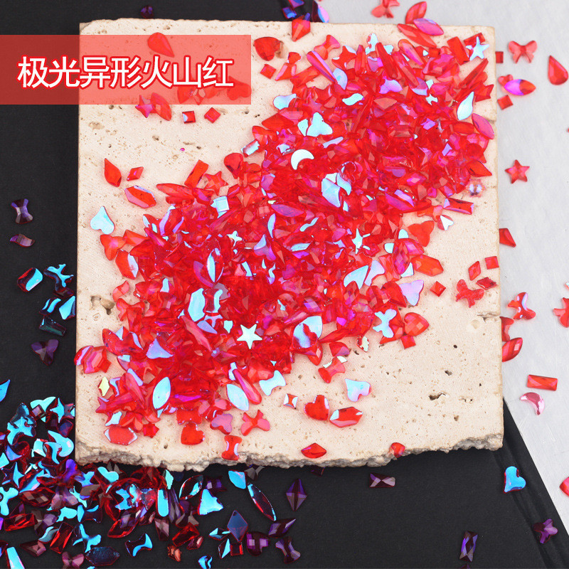 18 boja 100 kom/pakiranje Nasumično odabrani smolasti kamenčići Fancy Style Aurora prozirni sjajni 3D manikura Nail Art ukrasi privjesci nakit