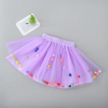 Βρεφικά κορίτσια Tutu φούστες Παιδική ελαστική μέση Φούστα με φούστα κορίτσι Πριγκίπισσα τούλι Φούστα Πολύχρωμες φούστες Pompom Παιδικά ρούχα