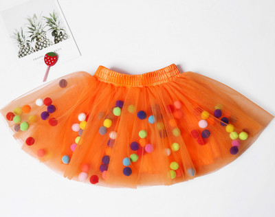 Mazuļu meiteņu svārki bērniem elastīgi jostasvietas svārki Meitenes princeses tilla svārki Krāsaini pomponu svārki Bērnu apģērbi
