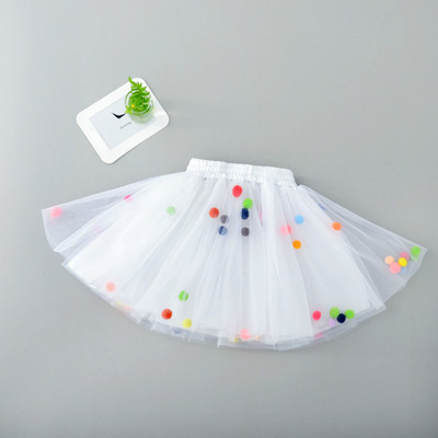 Mazuļu meiteņu svārki bērniem elastīgi jostasvietas svārki Meitenes princeses tilla svārki Krāsaini pomponu svārki Bērnu apģērbi