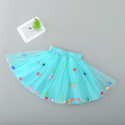Mazuļu meiteņu svārki bērniem elastīgi jostasvietas svārki Meitenes princeses tilla svārki Krāsaini pomponu svārki Bērnu apģērbi
