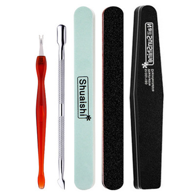 Set de instrumente pentru manichiură, cu pilă de unghii și împingător de cuticule, set de lac cu gel, instrumente profesionale pentru unghii, instrumente pentru pedichiură.