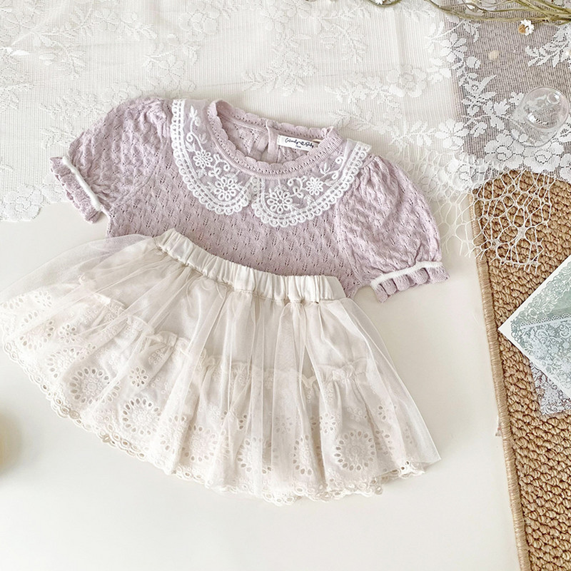 briežu jonmi 2024. gada jauni vasaras svārki mazuļiem meitenēm korejiešu stila izšūšanas svārki.