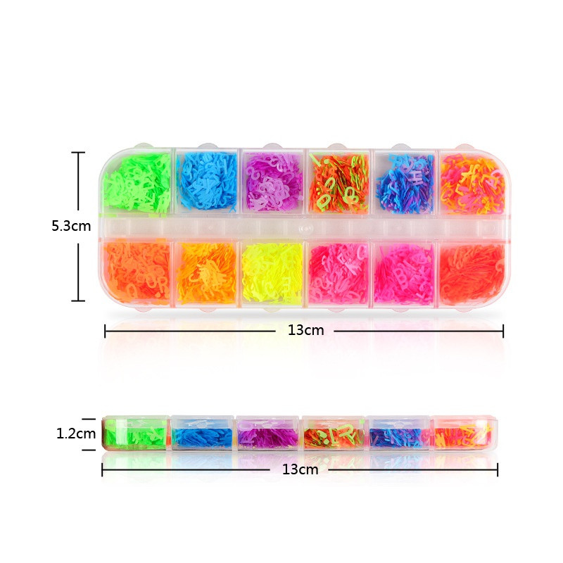 1 kutija Fluorescencija u obliku leptira Nail Art Svjetlucave pahuljice 3D šarene šljokice Lak za manikuru Ukrasi za nokte