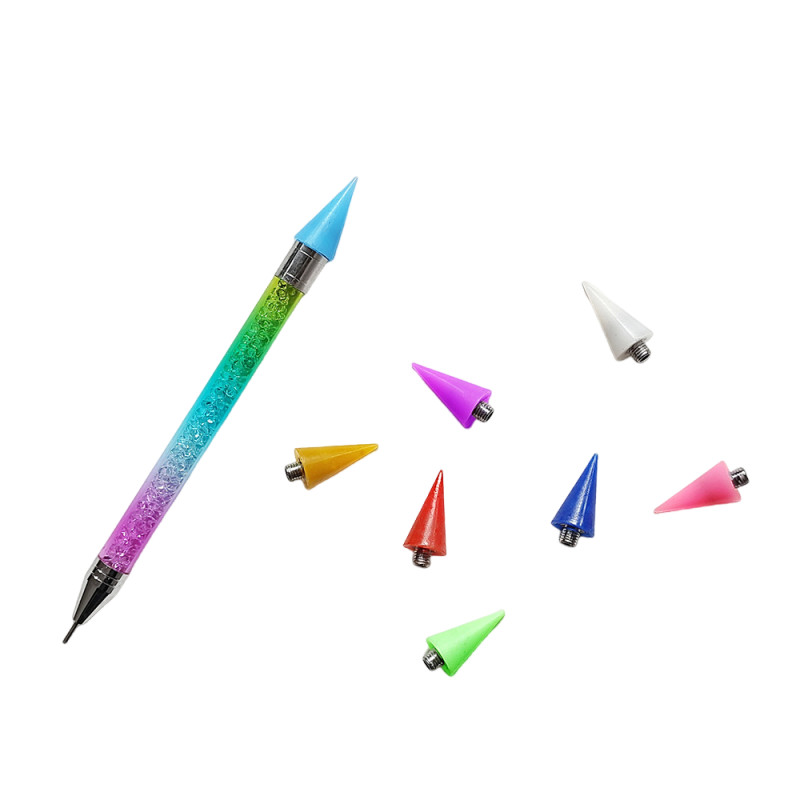 Olovka za točkice za nokte Dvostruki završetak Rhinestone Diamond Pearl Wax Olovka Gradient Picking Dotting Nakit za nokte Voštano oslikavanje Alat za manikuru