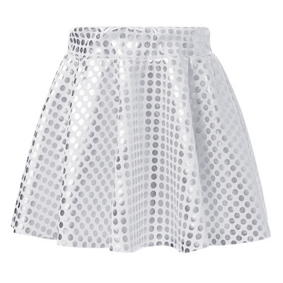 Bērni, meitenes, spīdīgi metāliski deju mini svārki, mūsdienīgi džeza hiphopa ielu deju kostīmi, elastīgi vidukļa svārki, slidošanas priekšnesums