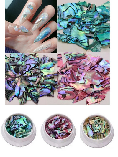 Mix 3 boje Nail Art Shell Opal Japanska prirodna morska školjka Kamen vještački dijamant za Nail Art šarm dekoracija DIY pribor
