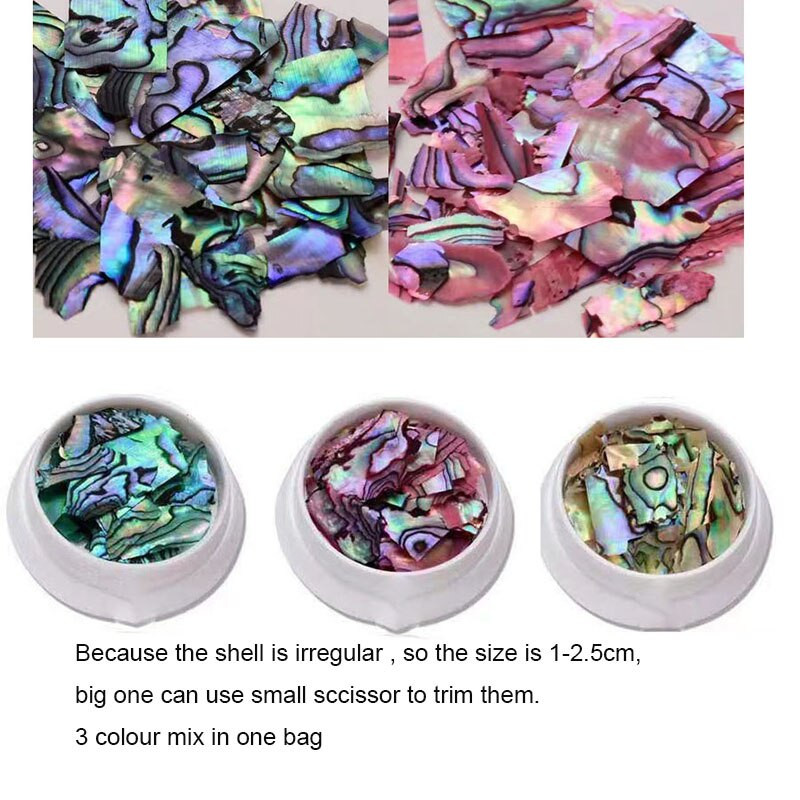 Mix 3 boje Nail Art Shell Opal Japanska prirodna morska školjka Kamen vještački dijamant za Nail Art šarm dekoracija DIY pribor