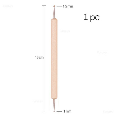 1PC Dual Heads Koka Punktu pildspalva Rhinestones Gem Crystal Picker Nail Art UV Gel Glezniecība Reljefs Dotter Manikīrs DIY Dot Tool