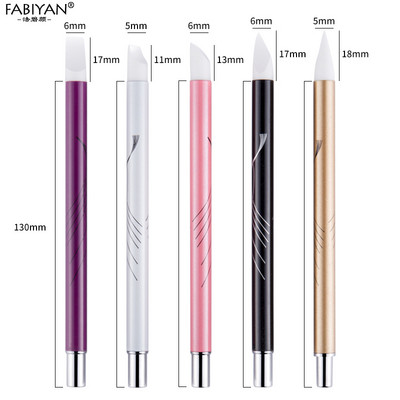 Manikűr eszközök köröm ecset pontozó toll strassz szilikon akril 5db faragó szobor