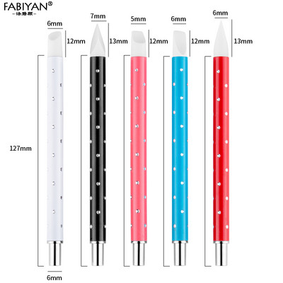 Manikűr eszközök köröm ecset pontozó toll strassz szilikon akril 5db faragó szobor