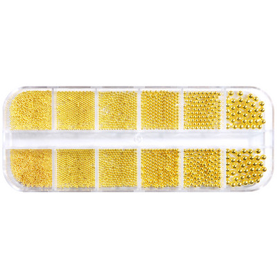 Zlatni metalni ukrasi za nitne 12 stilova/kutija zakovica s perlama u obliku mjeseca i sunca metalik 3D privjesak za nokte Zlatna i srebrna zakovica za dodatke za nail art