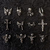 10 komada Gothic Punk Style Nail Art Charms Antikno srebrna legura Isusov katolički križ Dodaci Devilski anđeoski ukrasi za nokte