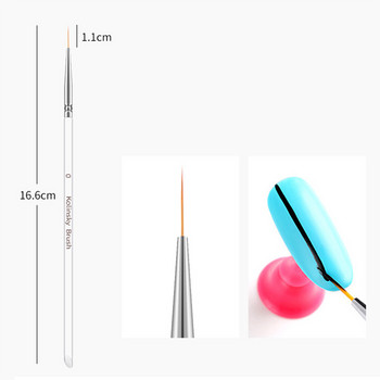 комплект Гел Комплект за дизайн на нокти 3D маникюр Ултратънка писалка за рисуване на линии Точково рисуване Лак Четка Писалка Инструменти за маникюр TSLM1