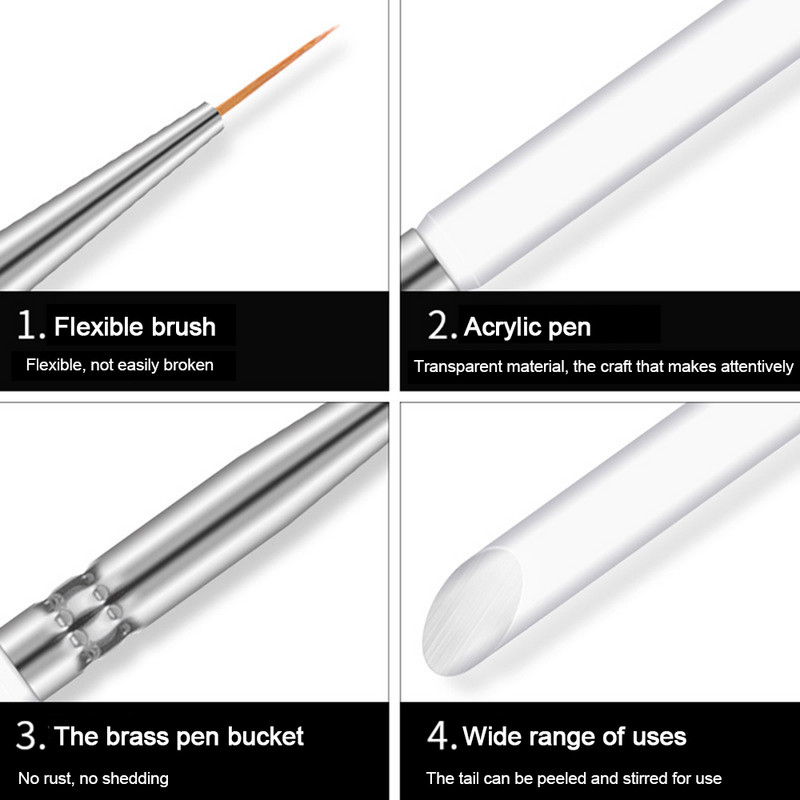 set Gel Nail Art Design set 3D manikura Ultra-tanka olovka za crtanje crtanje Dotting Painting Polish Kist Pen Alat za manikuru TSLM1