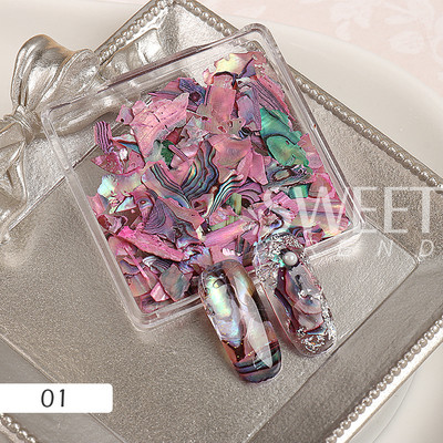 Nepravilna prirodna tekstura morske školjke Tanka kriška morskog uha Privjesci Paleta pahuljica Nail Art Šljokice DIY Naljepnice za manikuru Savjet Ljepota