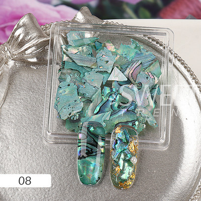 Nepravilna prirodna tekstura morske školjke Tanka kriška morskog uha Privjesci Paleta pahuljica Nail Art Šljokice DIY Naljepnice za manikuru Savjet Ljepota