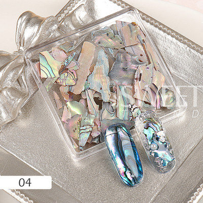 Nepravilna prirodna tekstura morske školjke Tanka kriška morskog uha Privjesci Paleta pahuljica Nail Art Šljokice DIY Naljepnice za manikuru Savjet Ljepota