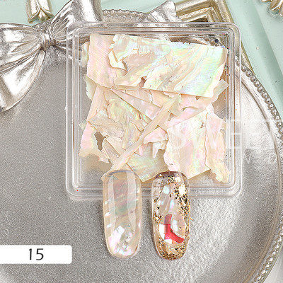 Nepravilna prirodna tekstura morske školjke Tanka kriška morskog uha Privjesci Paleta pahuljica Nail Art Šljokice DIY Naljepnice za manikuru Savjet Ljepota