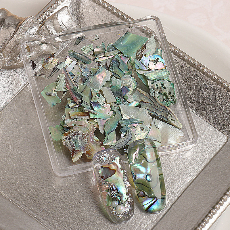 Nepravilna prirodna tekstura morske školjke Tanka kriška morskog uha Privjesci Paleta pahuljica Nail Art Šljokice DIY Naljepnice za manikuru Savjet Ljepota