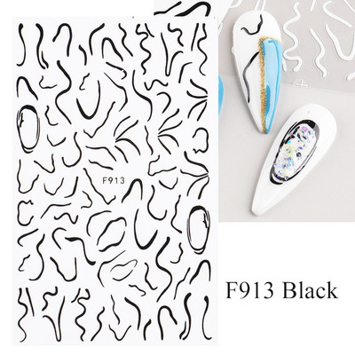 Metāla līnijas nagu uzlīmes 3D sudraba zelta ērkšķi vīnogulāju līknes svītru līnijas lentes virpuļslīdņi manikīra līmējošas gēla nagu mākslas uzlīmes