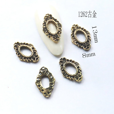 20 gab. Vintage nagu mākslas rāmji četru krāsu daudzveidīgas formas retro sakausējuma nagu dizaini Piekariņi, lieli dārgakmeņi nagu piederumiem 2022