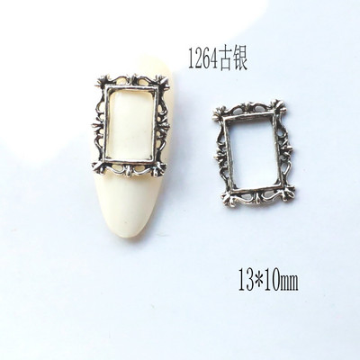 20 gab. Vintage nagu mākslas rāmji četru krāsu daudzveidīgas formas retro sakausējuma nagu dizaini Piekariņi, lieli dārgakmeņi nagu piederumiem 2022