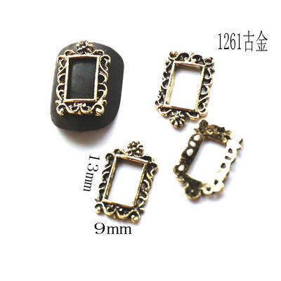 20 gab. Vintage nagu mākslas rāmji četru krāsu daudzveidīgas formas retro sakausējuma nagu dizaini Piekariņi, lieli dārgakmeņi nagu piederumiem 2022