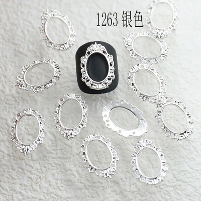 20 gab. Vintage nagu mākslas rāmji četru krāsu daudzveidīgas formas retro sakausējuma nagu dizaini Piekariņi, lieli dārgakmeņi nagu piederumiem 2022