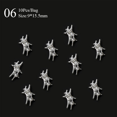 10 gab./maisiņa materiāls Zelta Sudraba Zvaigzne tauriņa formas Nagu Rhinestone Jaukti 3D Nagu rotājumi DIY nagu mākslas piekariņi Aksesuāri