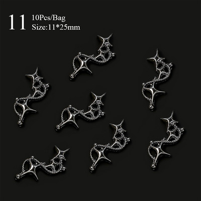 10 gab./maisiņa materiāls Zelta Sudraba Zvaigzne tauriņa formas Nagu Rhinestone Jaukti 3D Nagu rotājumi DIY nagu mākslas piekariņi Aksesuāri