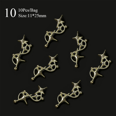 10 gab./maisiņa materiāls Zelta Sudraba Zvaigzne tauriņa formas Nagu Rhinestone Jaukti 3D Nagu rotājumi DIY nagu mākslas piekariņi Aksesuāri