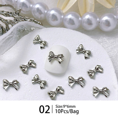 10 gab./maisiņa materiāls Zelta Sudraba Zvaigzne tauriņa formas Nagu Rhinestone Jaukti 3D Nagu rotājumi DIY nagu mākslas piekariņi Aksesuāri