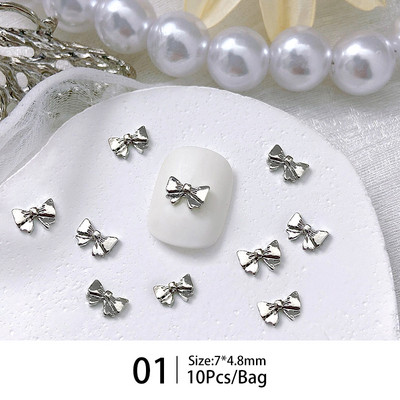 10 gab./maisiņa materiāls Zelta Sudraba Zvaigzne tauriņa formas Nagu Rhinestone Jaukti 3D Nagu rotājumi DIY nagu mākslas piekariņi Aksesuāri