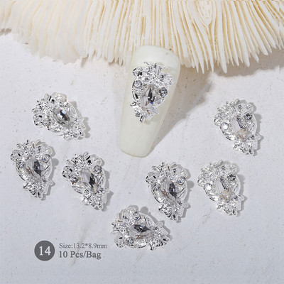 10 gab./maisiņa materiāls Zelta Sudraba Zvaigzne tauriņa formas Nagu Rhinestone Jaukti 3D Nagu rotājumi DIY nagu mākslas piekariņi Aksesuāri