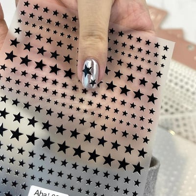 1 ΤΕΜ Y2K Satr Nail Art Αυτοκόλλητο Pentagram/Cross Stars Σχέδιο Νυχιών Αυτοκόλλητο για Γυναικείες Κορίτσια Πολυτελές Διακόσμηση Μανικιούρ 8*10cm#