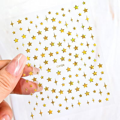 1PC Y2K Satr naljepnica za nokte Pentagram/Križ Zvijezde Dizajn noktiju Samoljepljiva za žene Djevojke Luksuzni ukrasi za manikuru 8*10cm#