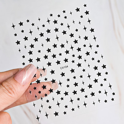 1PC Y2K Satr naljepnica za nokte Pentagram/Križ Zvijezde Dizajn noktiju Samoljepljiva za žene Djevojke Luksuzni ukrasi za manikuru 8*10cm#