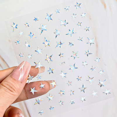 1PC Y2K Satr naljepnica za nokte Pentagram/Križ Zvijezde Dizajn noktiju Samoljepljiva za žene Djevojke Luksuzni ukrasi za manikuru 8*10cm#