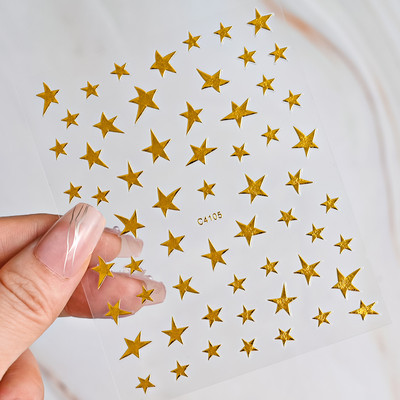 1PC Y2K Satr naljepnica za nokte Pentagram/Križ Zvijezde Dizajn noktiju Samoljepljiva za žene Djevojke Luksuzni ukrasi za manikuru 8*10cm#