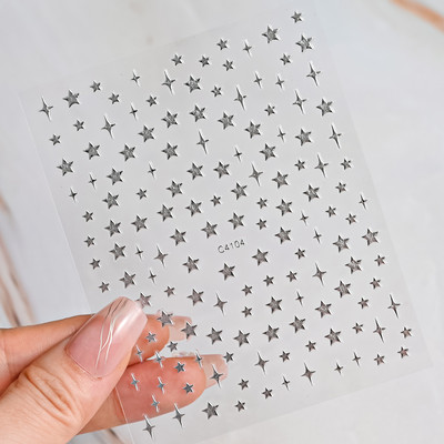 1PC Y2K Satr naljepnica za nokte Pentagram/Križ Zvijezde Dizajn noktiju Samoljepljiva za žene Djevojke Luksuzni ukrasi za manikuru 8*10cm#