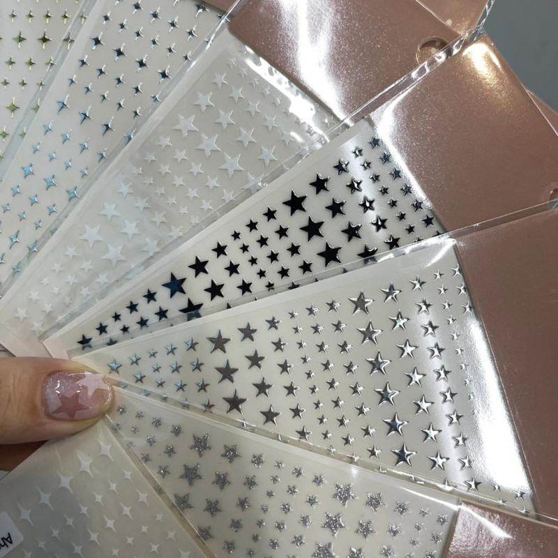 1PC Y2K Satr naljepnica za nokte Pentagram/Križ Zvijezde Dizajn noktiju Samoljepljiva za žene Djevojke Luksuzni ukrasi za manikuru 8*10cm#