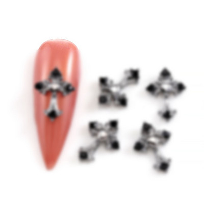 10Gb Helovīna retro tumšā stila nagu piekariņi 3D sakausējuma sirds nagu mākslas aksesuāri Cross Skull zirnekļa čūskas dārgakmeņi biedējošās nagu daļas