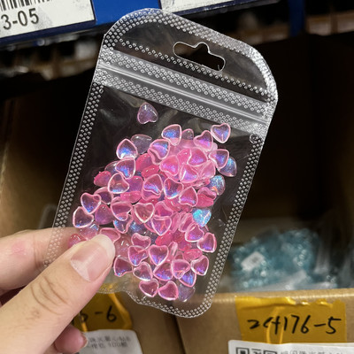 100 komada nakita s prozirnim kristalima i dijamantima, 3D ljubavno srce, šarm za nokte za ukrašavanje noktiju prozirnom smolom, dijelovi noktiju za Valentinovo
