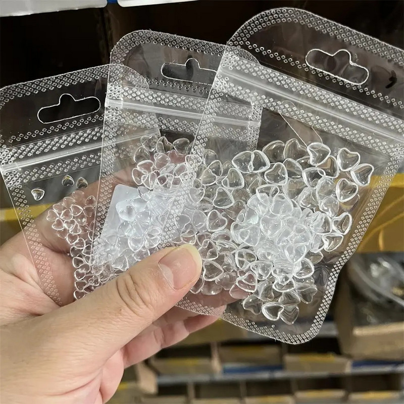 100 komada nakita s prozirnim kristalima i dijamantima, 3D ljubavno srce, šarm za nokte za ukrašavanje noktiju prozirnom smolom, dijelovi noktiju za Valentinovo