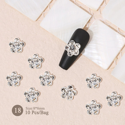 10 gab. Lentes Sveķu Bowknot Spīdīgas Nagu daļas Sakausējums Sirds Rhinestone Butterfly Nagu piekariņi nagu dekorēšanai Piederumi Izejmateriāli