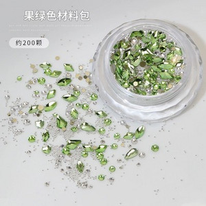 100 gab. Mixed Crystal AB Nail Art Rhinestones Flatback rhinestones Stikls Nagu akmeņi Dārgakmeņi 3D nagiem DIY Manikīra rotājumi